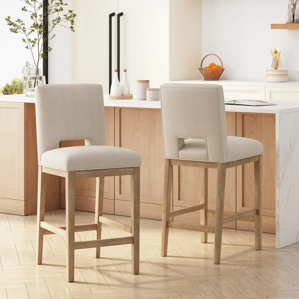 31 Inch Counter Stools, Set of 2, Fabric — view 4