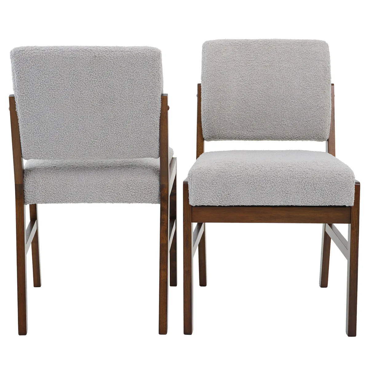 Caldwell Dining Chair Set of 2 - Light Grey Boucle — view 3