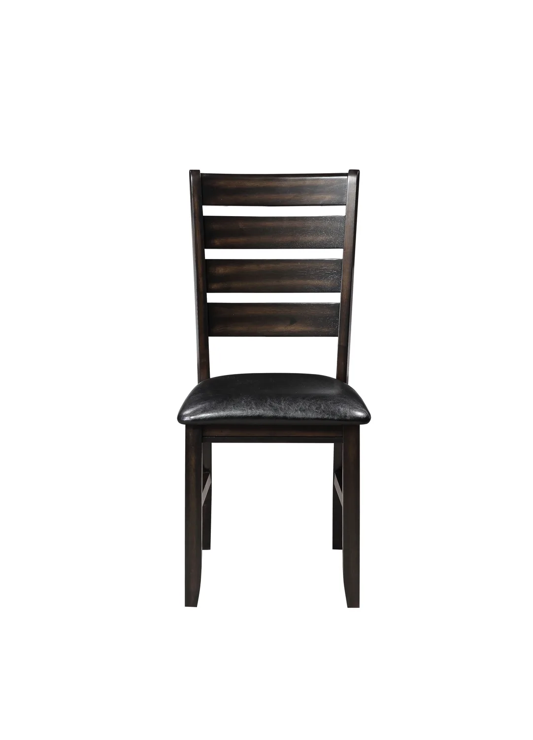 Urbana Black Synthetic Leather & Espresso Finish Side Chair (Set of 2) — view 4