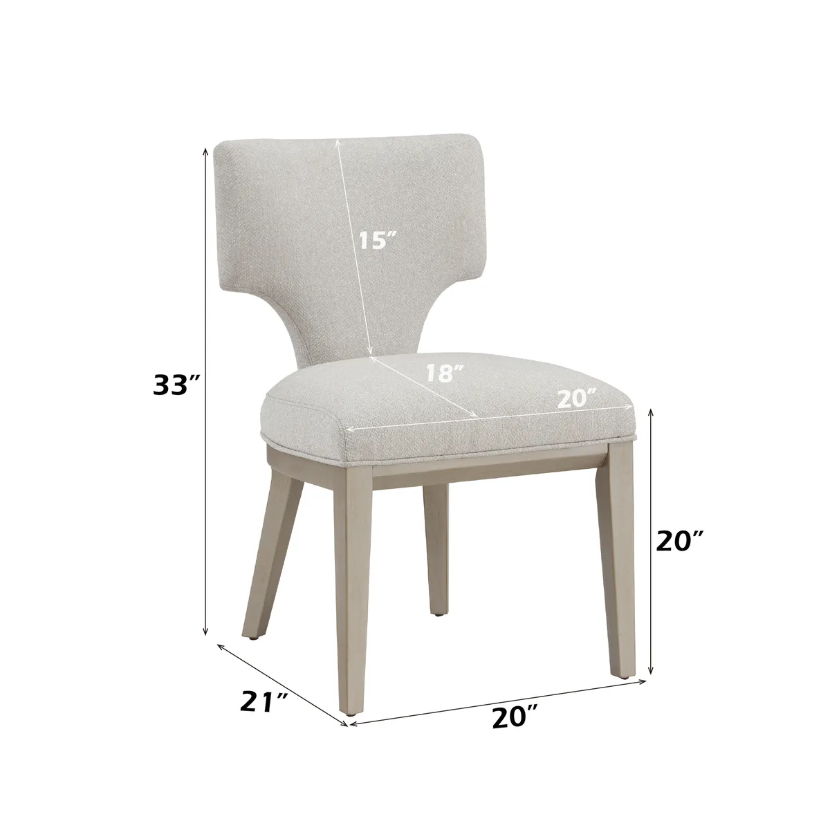 Kasa Linen & Champagne Finish Side Chair (Set of 2) — view 2