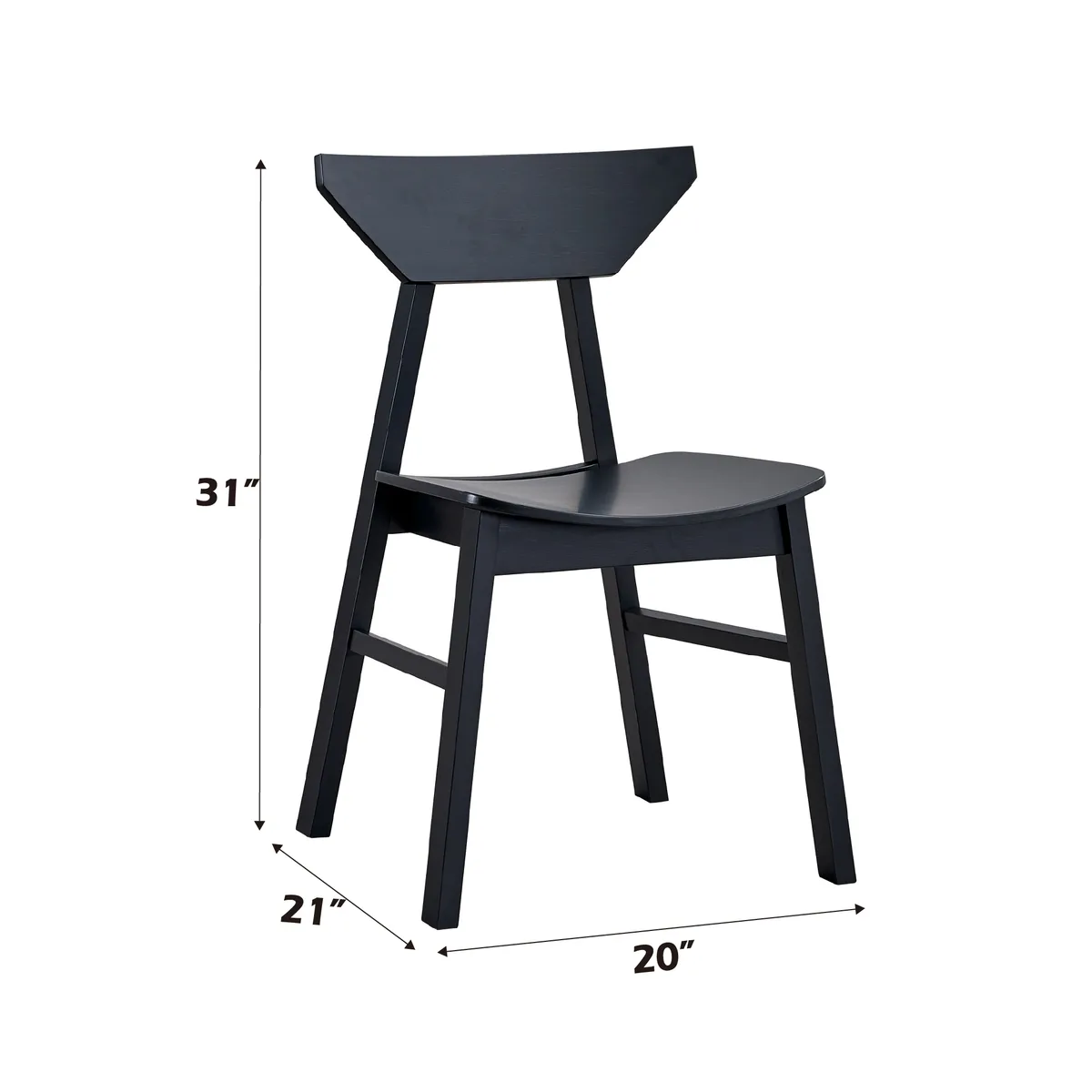 Briar Black Finish Side Chair (Set of 4) — view 4