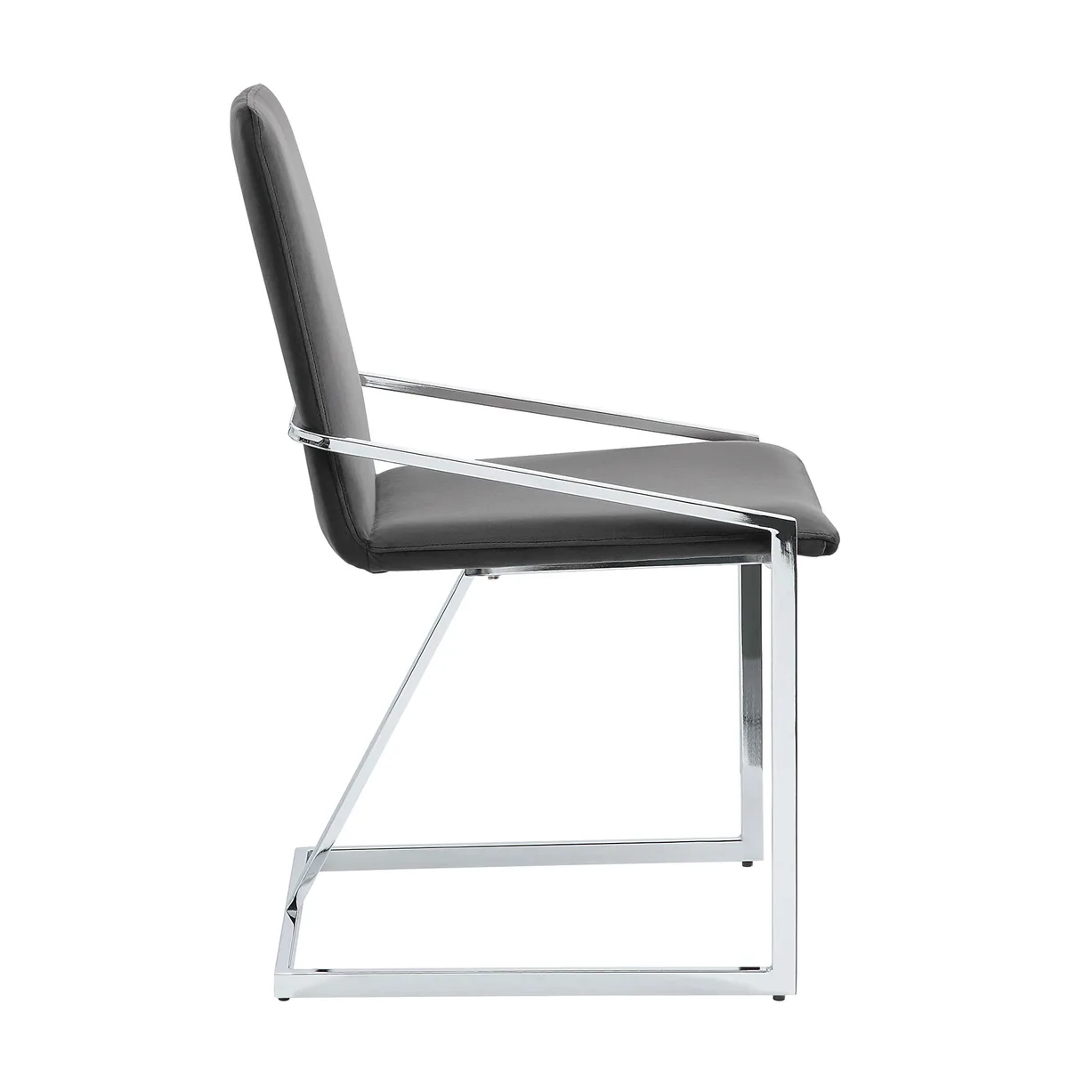 Zlatan Side Chair(Set - 2), Gray Velvet & Chrome Finish — view 3
