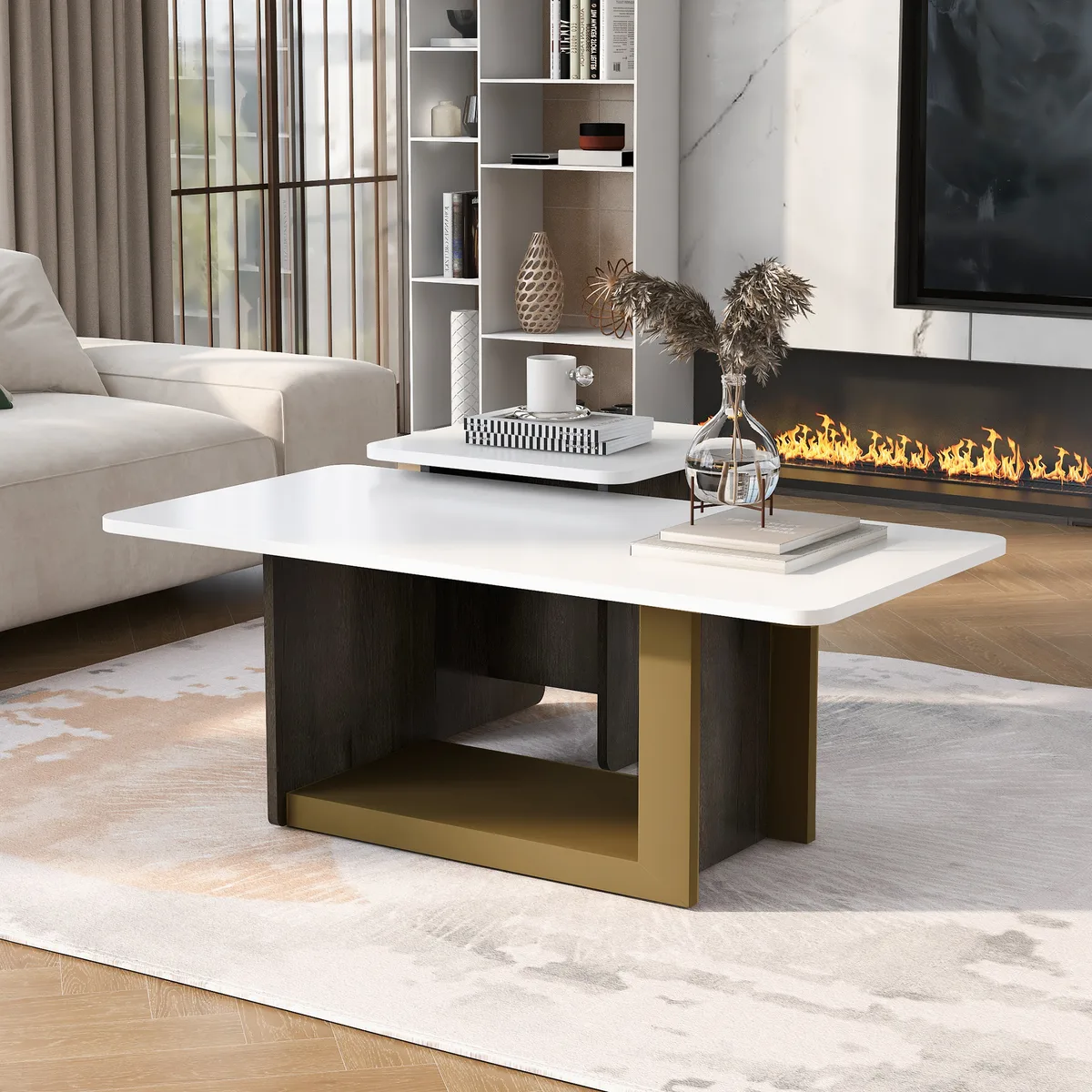 Vibe Haus Modern Light Luxury Coffee Table Set of 2 — view 1
