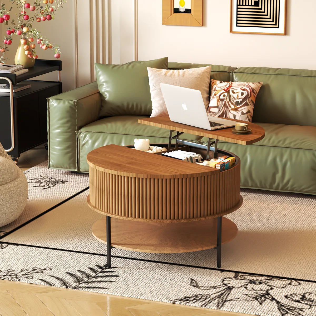 31.5 Inch Farmhouse Brown Lift Top Coffee Table — view 1