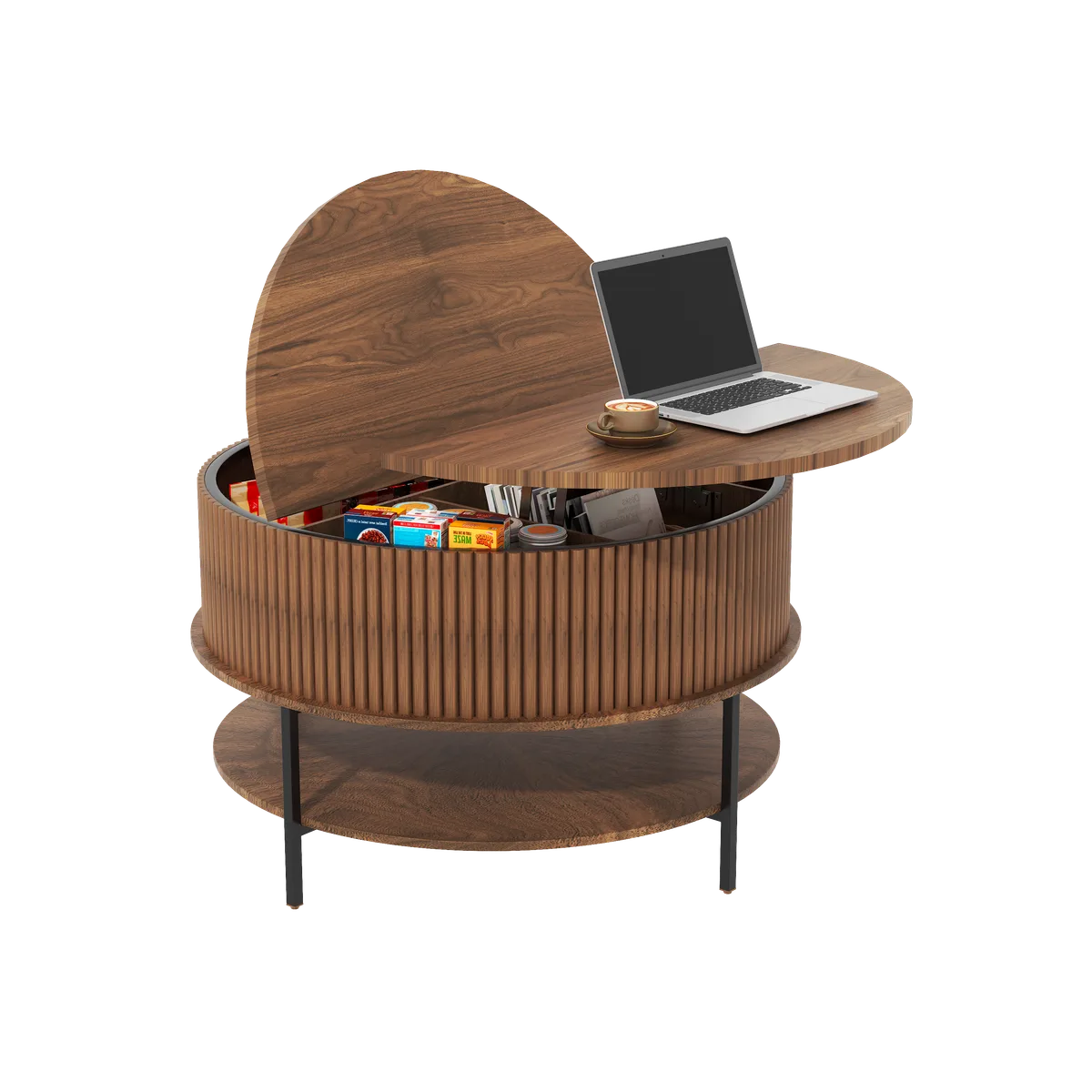 31.5 Inch Farmhouse Brown Lift Top Coffee Table — view 4