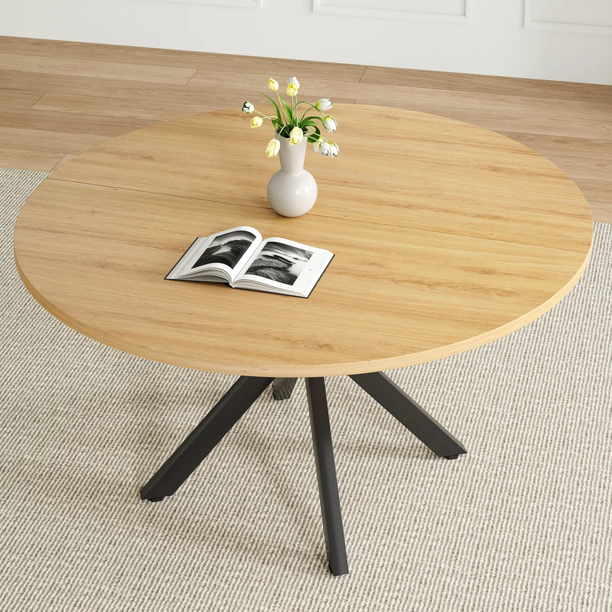 47 Inch Round Dining Table for 4 - 6 People — view 1