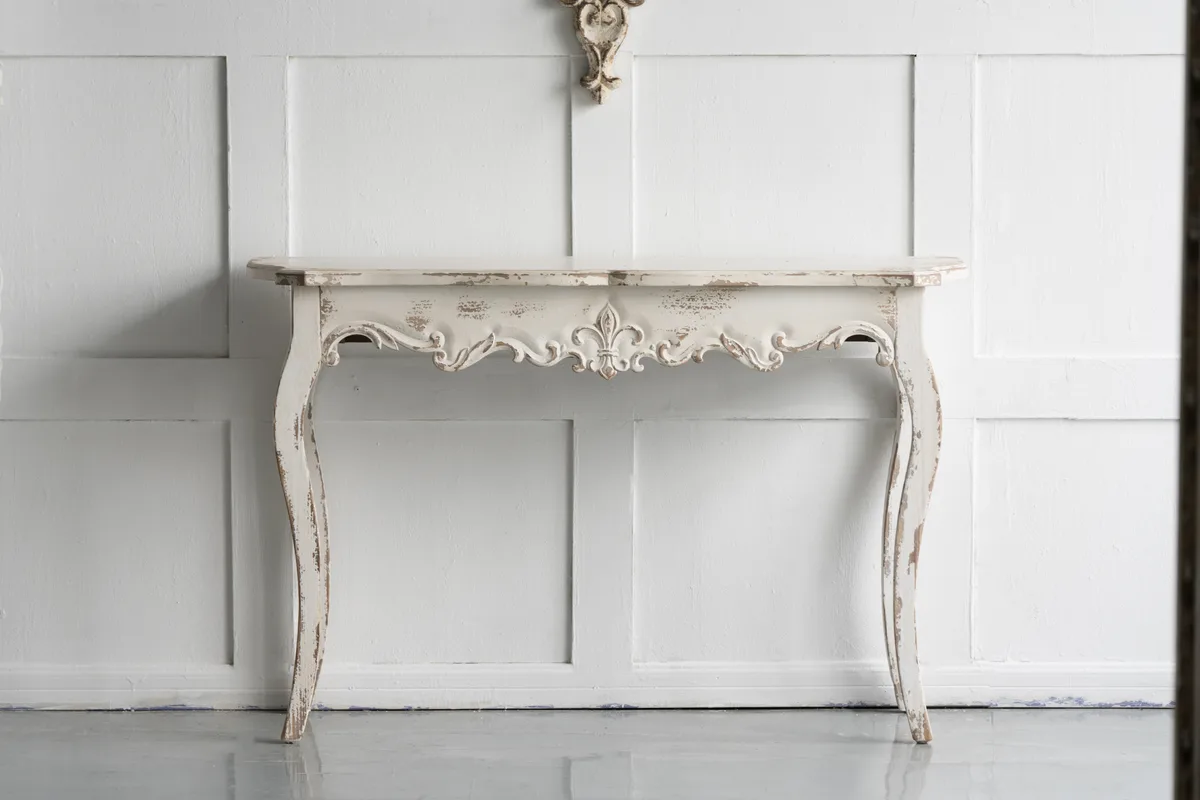 46" x 16.5" x 30" Slimline Whitewash Console Table — view 1