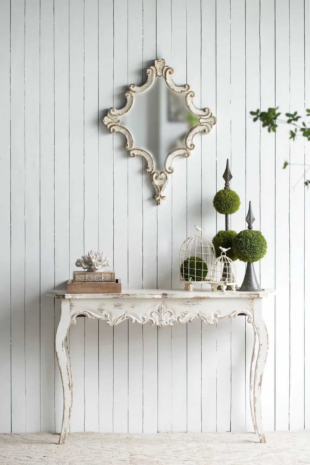 46" x 16.5" x 30" Slimline Whitewash Console Table — view 3