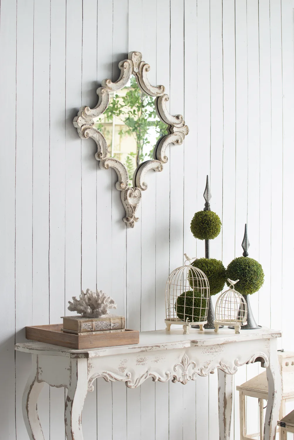 46" x 16.5" x 30" Slimline Whitewash Console Table — view 4