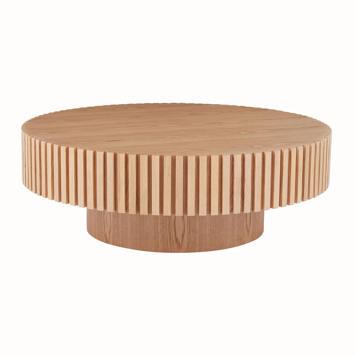 31.49'' Round Wood Coffee Table for Living Room — view 1