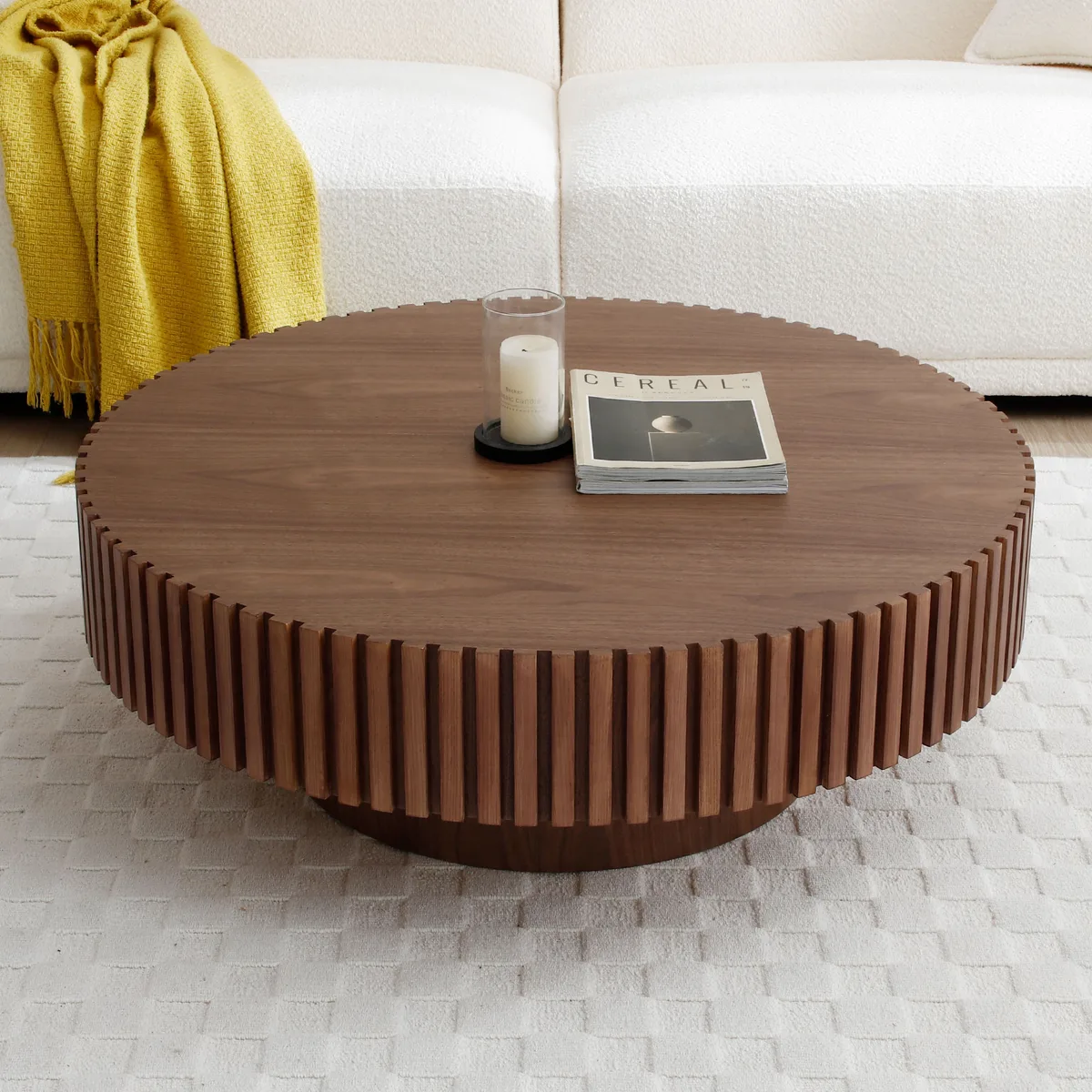31.49'' Round Coffee Table Small Coffee Table for Apartment — view 2