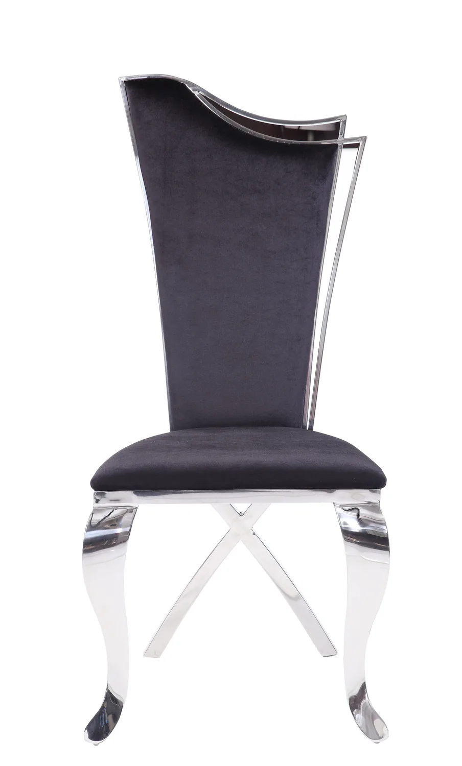 Cyrene Side Chair (Set - 2) in Fabric & Stainless Steel 62079 — view 3