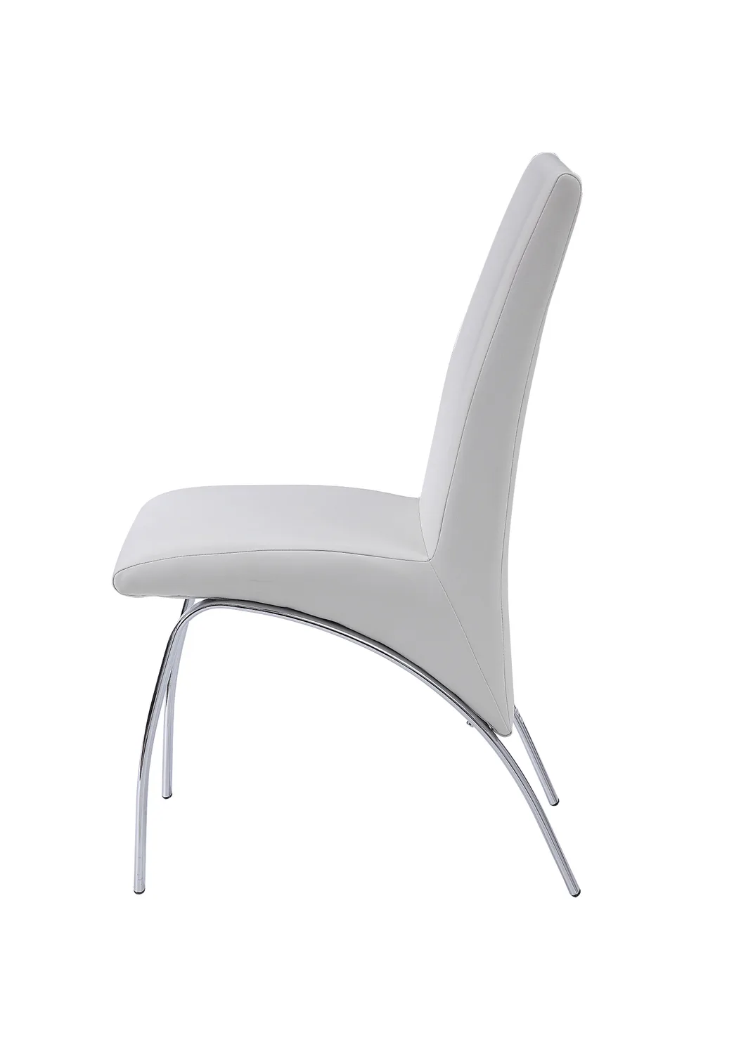 Pervis Side Chair (Set - 2) in White PU & Chrome 71107 - Contemporary Armless — view 4