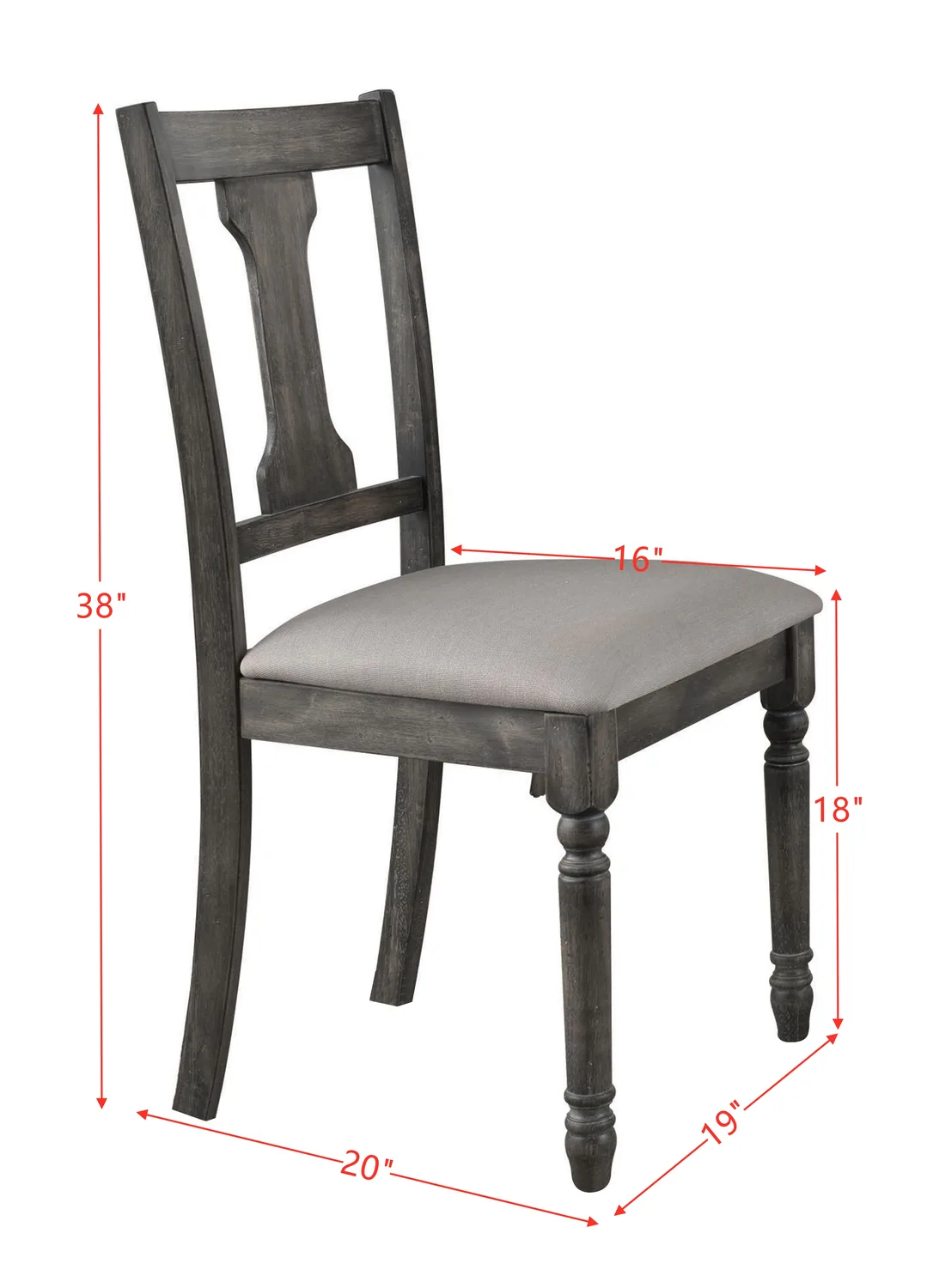 Wallace Side Chair (Set - 2) in Tan Linen & Weathered Gray 71437 — view 2
