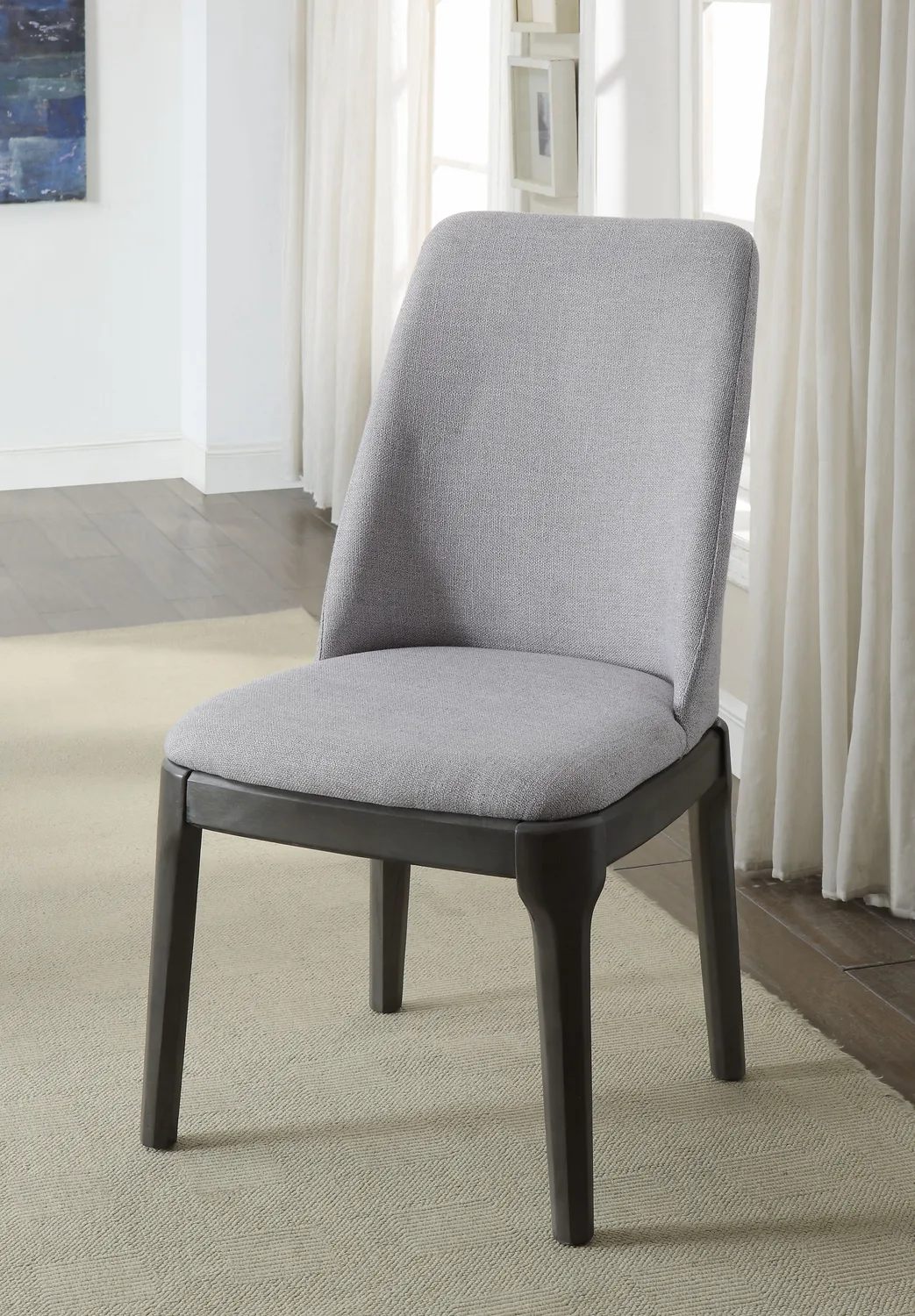 Madan Side Chair (Set - 2) in Light Gray Linen & Gray Oak 73172 — view 1