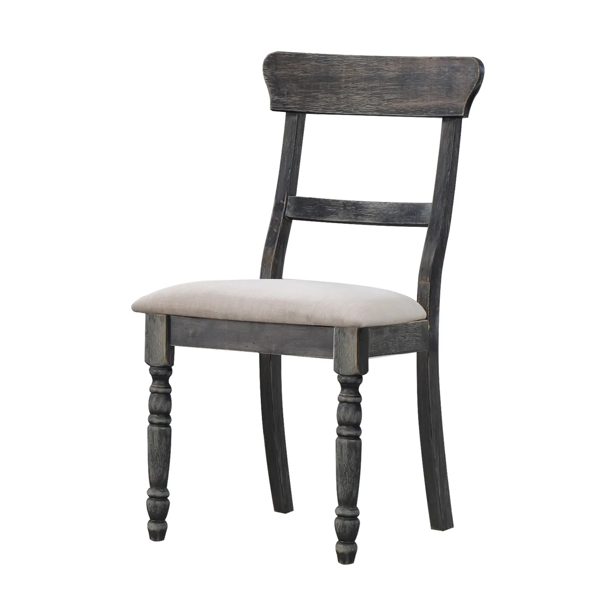 Leventis Side Chair (Set - 2) in Light Brown Linen & Weathered Gray 74642 — view 1