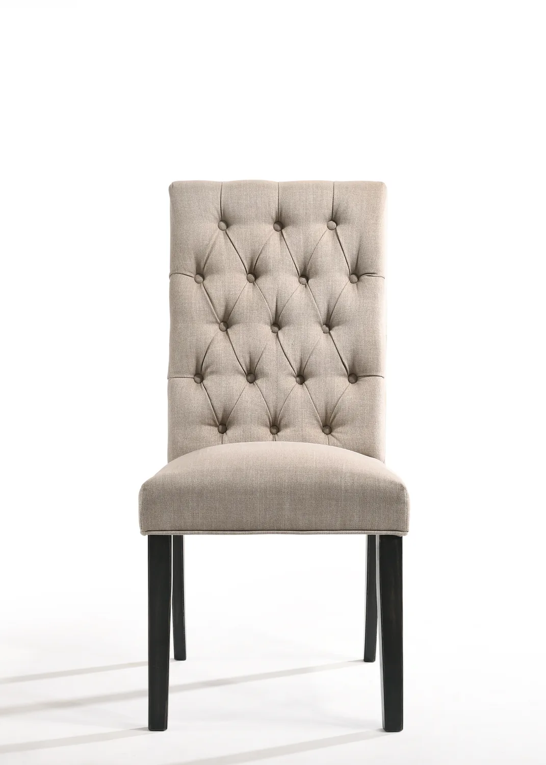 Morland Side Chair (Set - 2) in Tan Linen & Vintage Black 74647 — view 1
