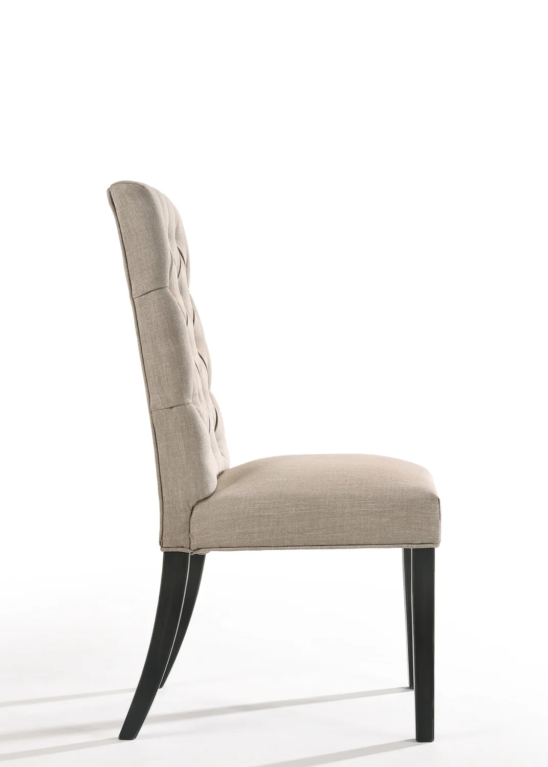 Morland Side Chair (Set - 2) in Tan Linen & Vintage Black 74647 — view 3