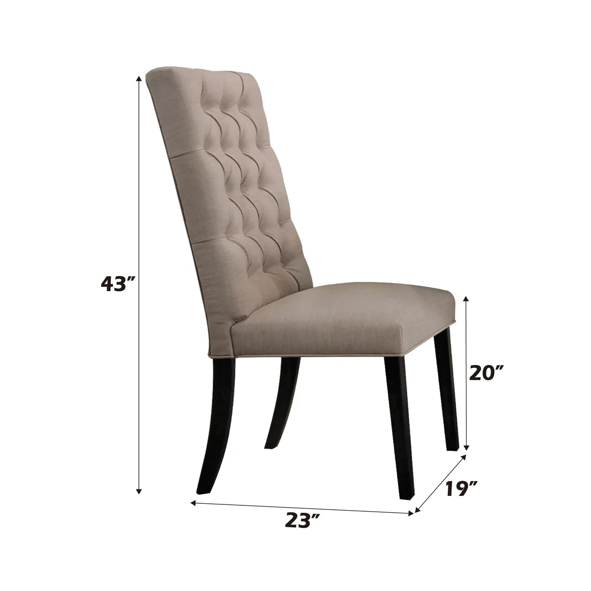 Morland Side Chair (Set - 2) in Tan Linen & Vintage Black 74647 — view 4