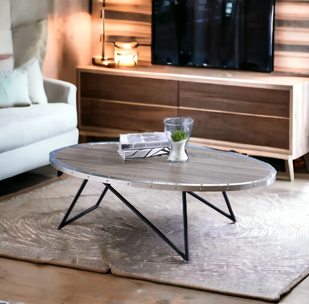 Allis Coffee Table in Weathered Gray Oak 81730 — view 1