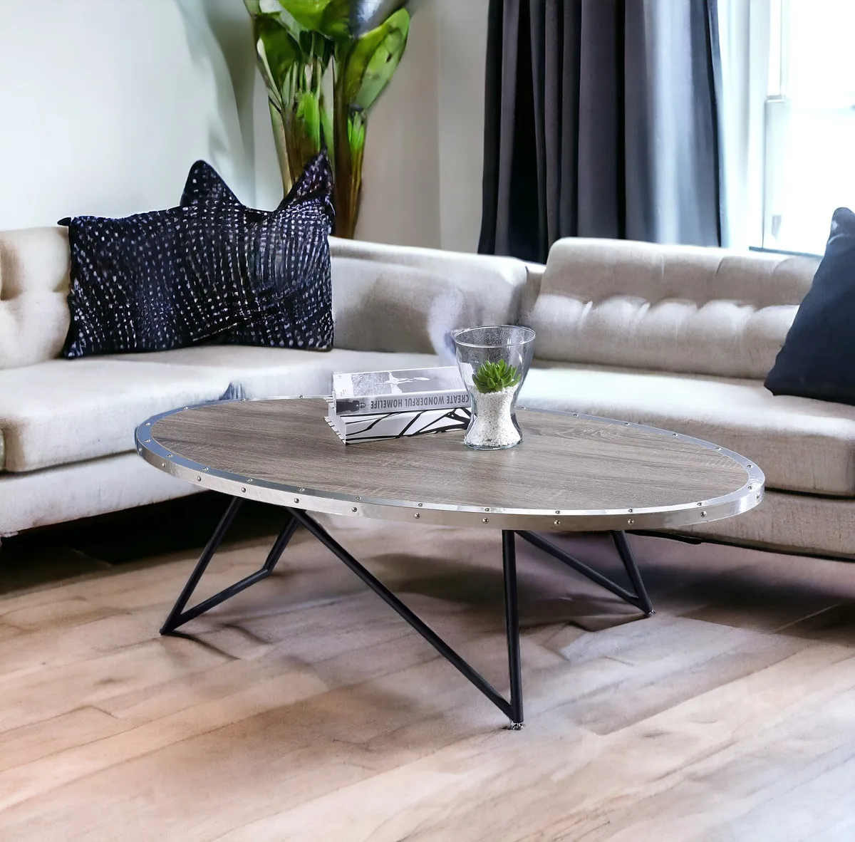 Allis Coffee Table in Weathered Gray Oak 81730 — view 4