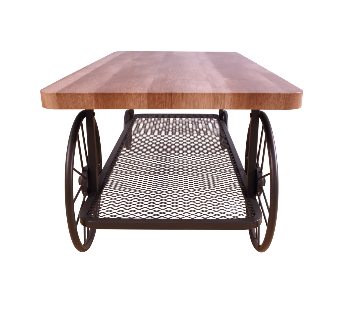 Francie Oak & Antique Gray Coffee Table with Wheels — view 2