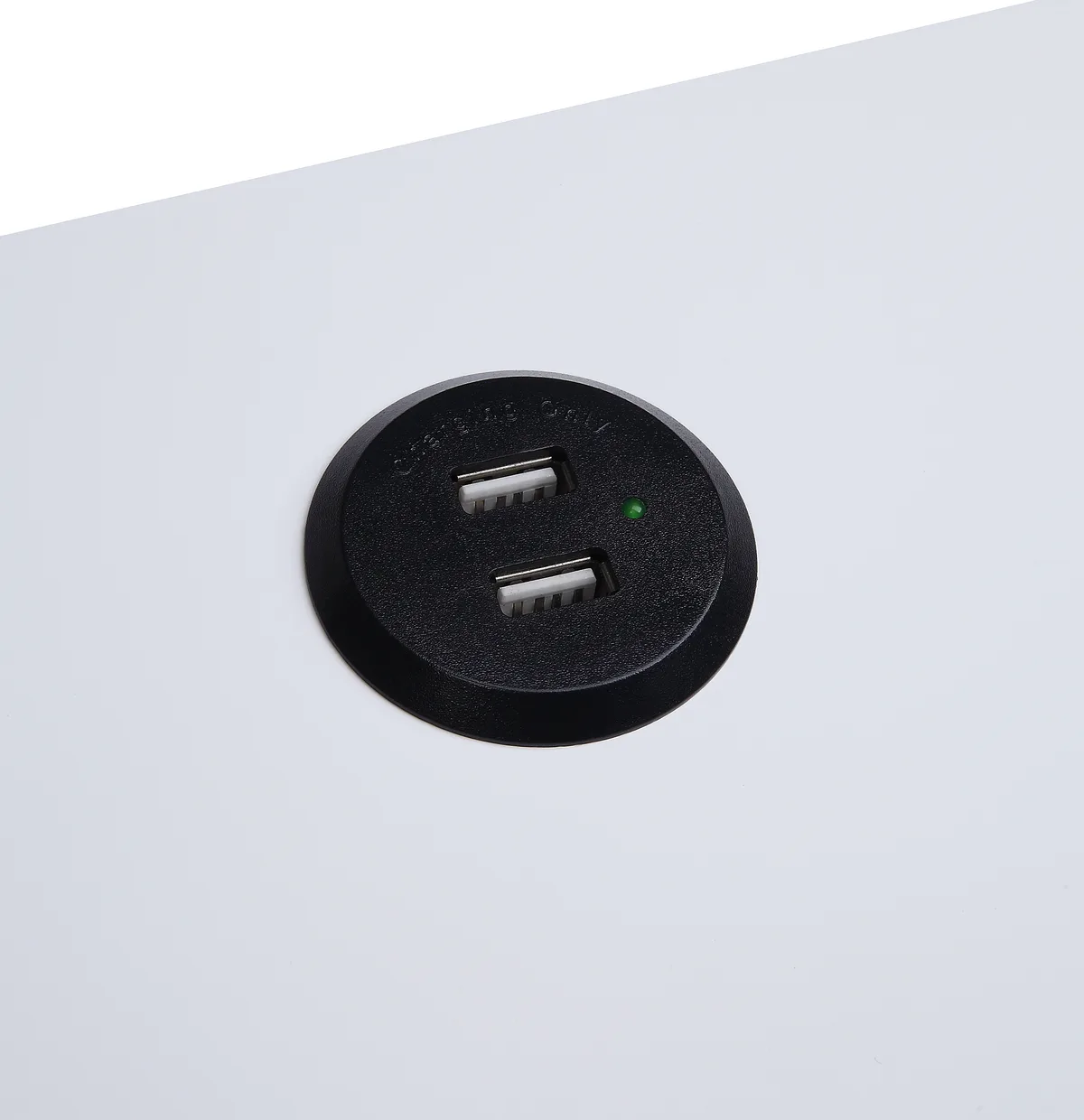 Fierce Side Table (USB Charging Dock), White & Black 97738 — view 2