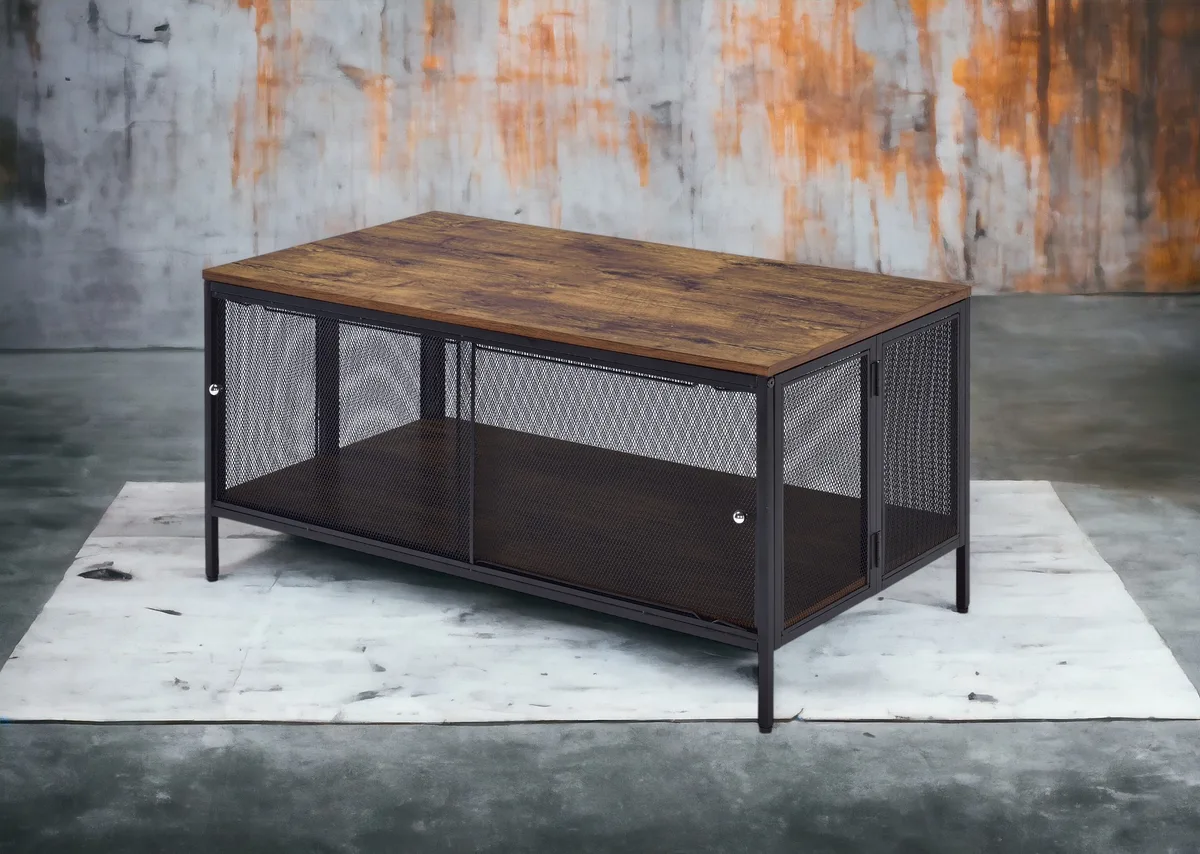 Winam Coffee Table, Antique Oak & Black 82780 — view 2