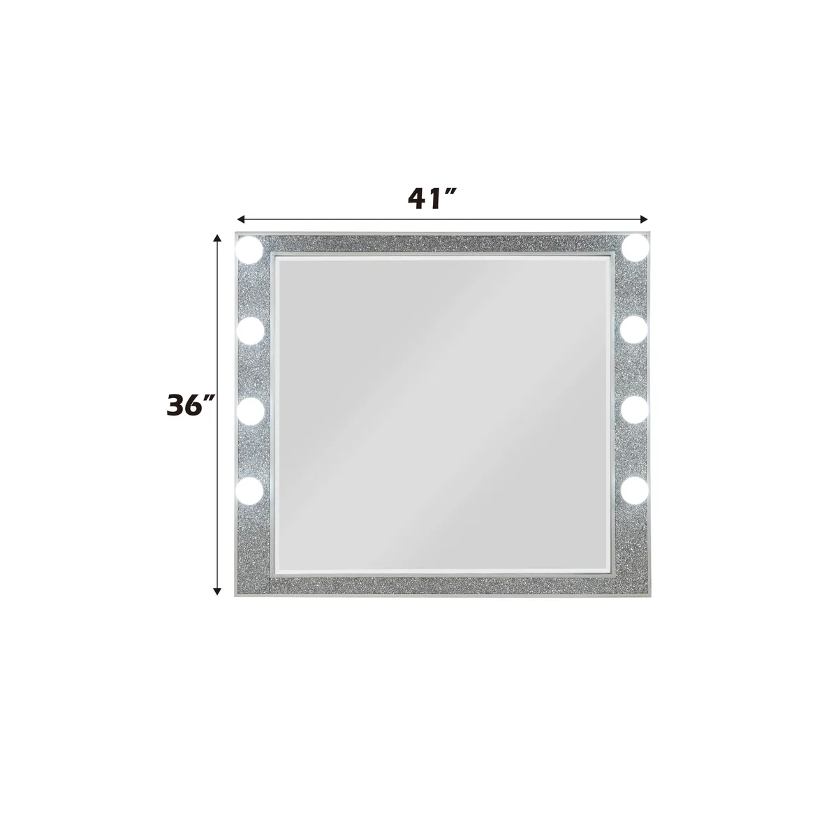 Sliverfluff Mirror w/Light, Mirrored & Champagne Finish — view 2