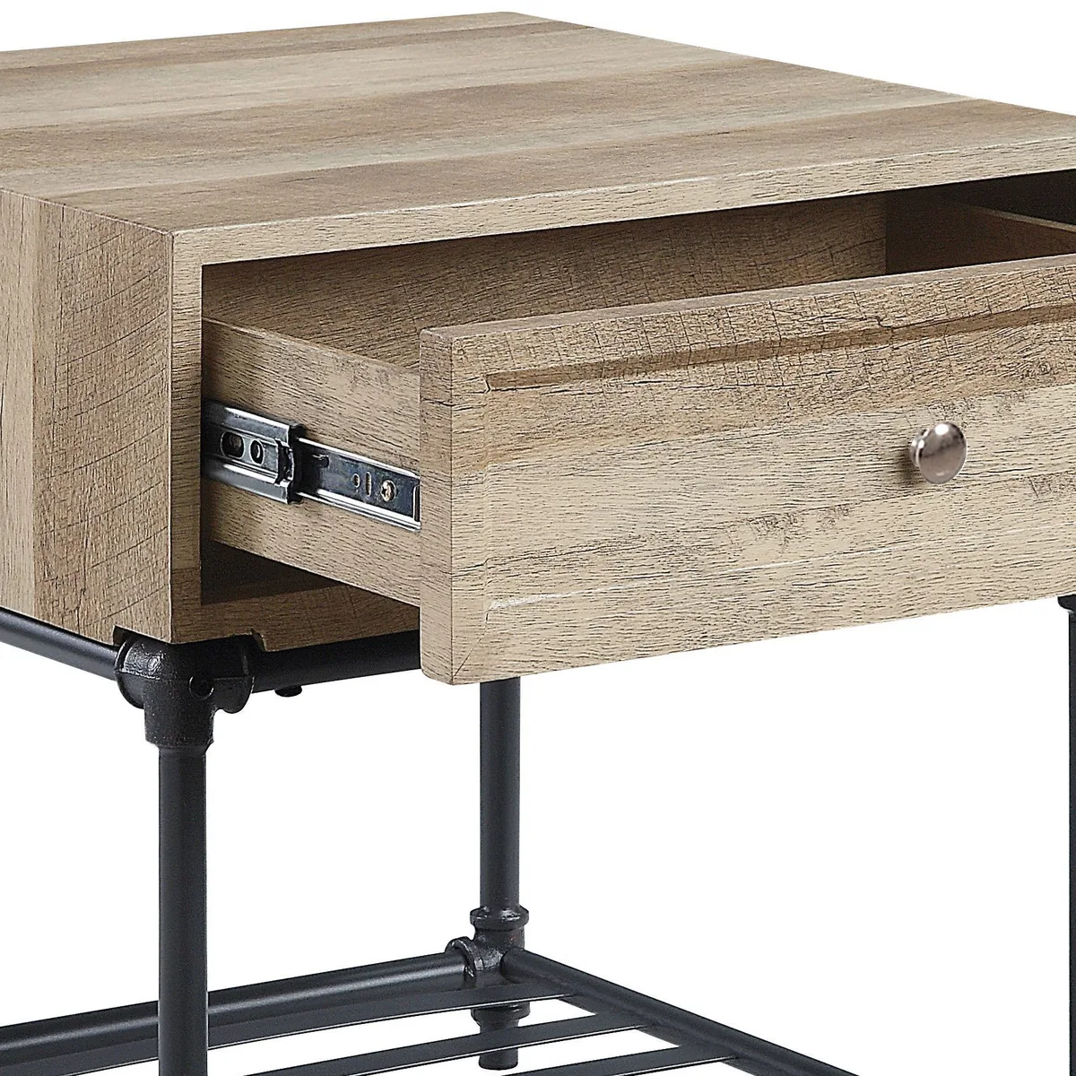 Brantley End Table in Oak & Sandy Black Finish — view 4