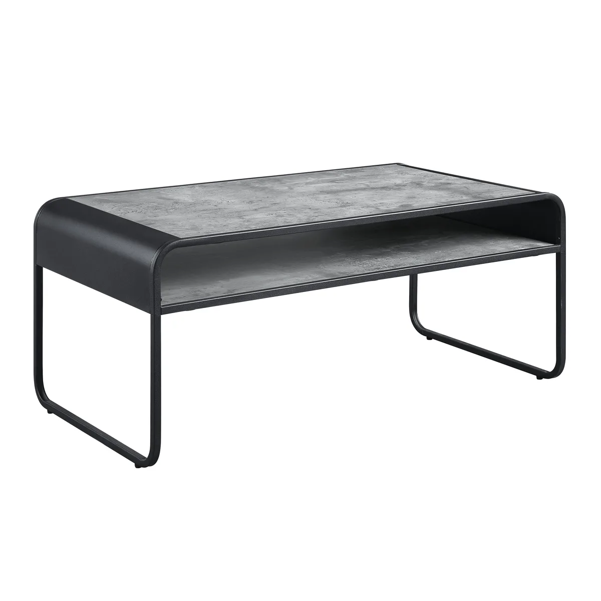 Raziela Coffee Table, Concrete Gray & Black Finish — view 1