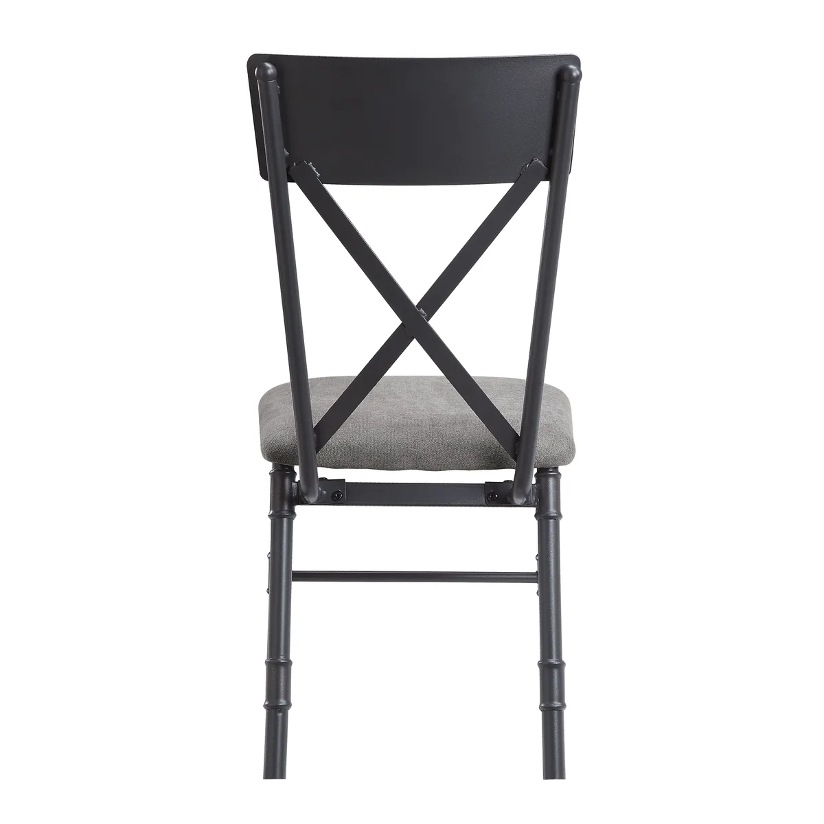 Edina Side Chair (Set - 2), Gray Fabric, Oak & Sandy Black Finish — view 2