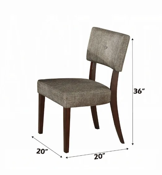 Drake Side Chair (Set - 2) in Gray Fabric & Espresso 16252 — view 3