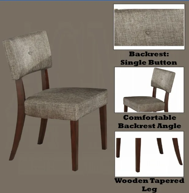 Drake Side Chair (Set - 2) in Gray Fabric & Espresso 16252 — view 4