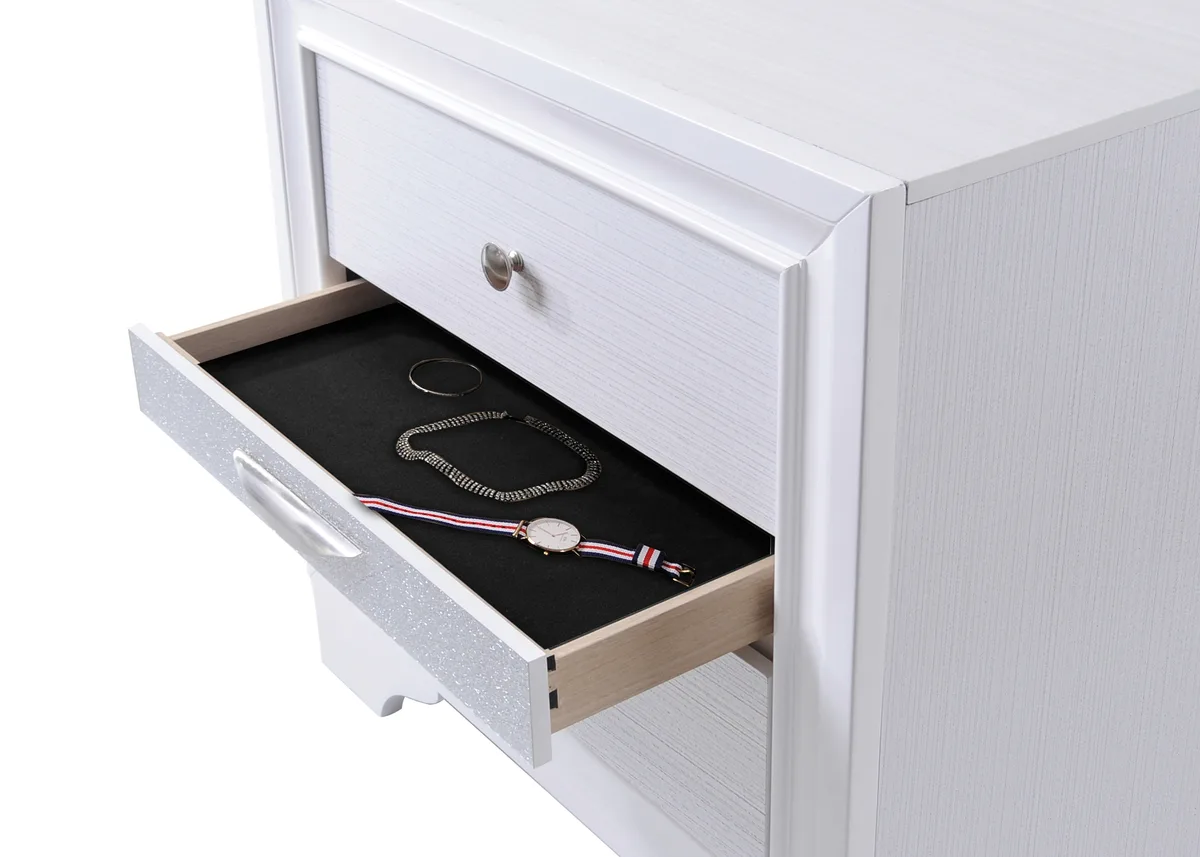 Naima Nightstand in White 25773 — view 4