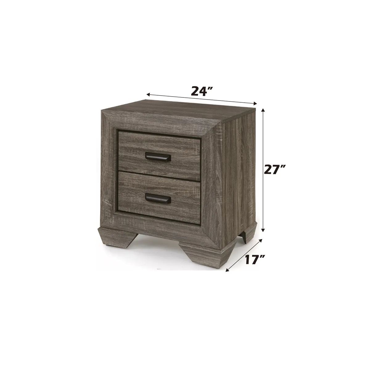 Lyndon Nightstand in Weathered Gray Grain 26023 — view 3