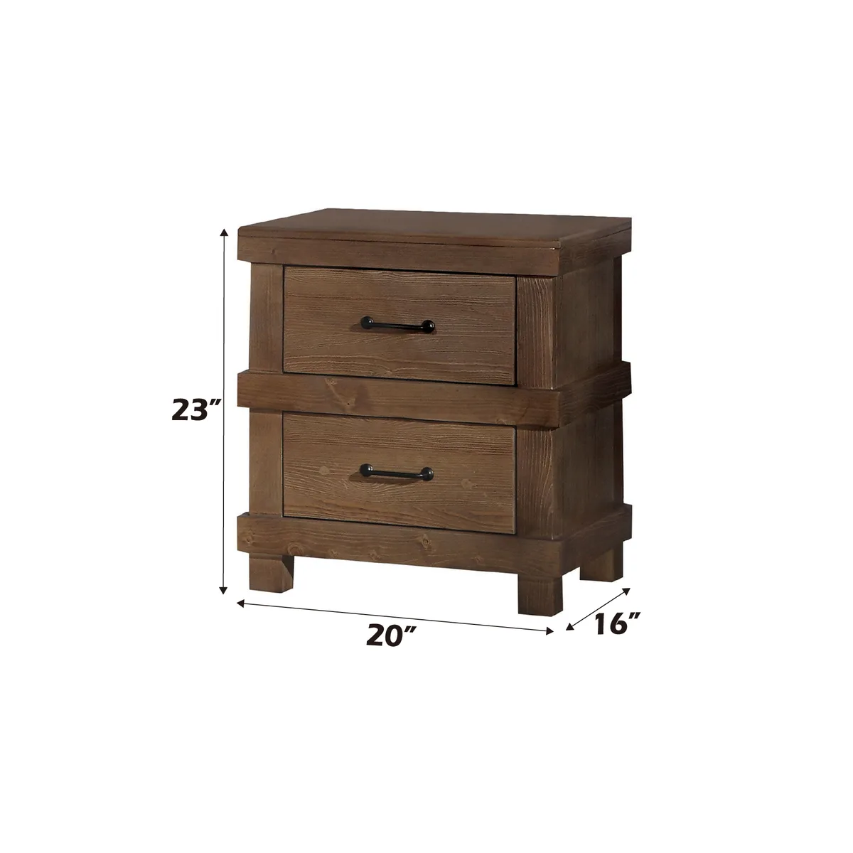 Adams Nightstand in Antique Oak 30613 — view 2