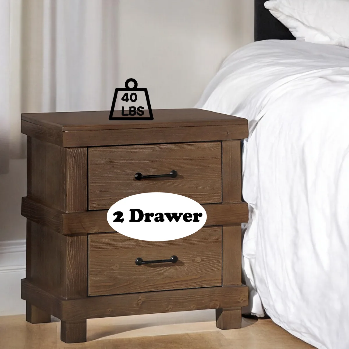 Adams Nightstand in Antique Oak 30613 — view 4