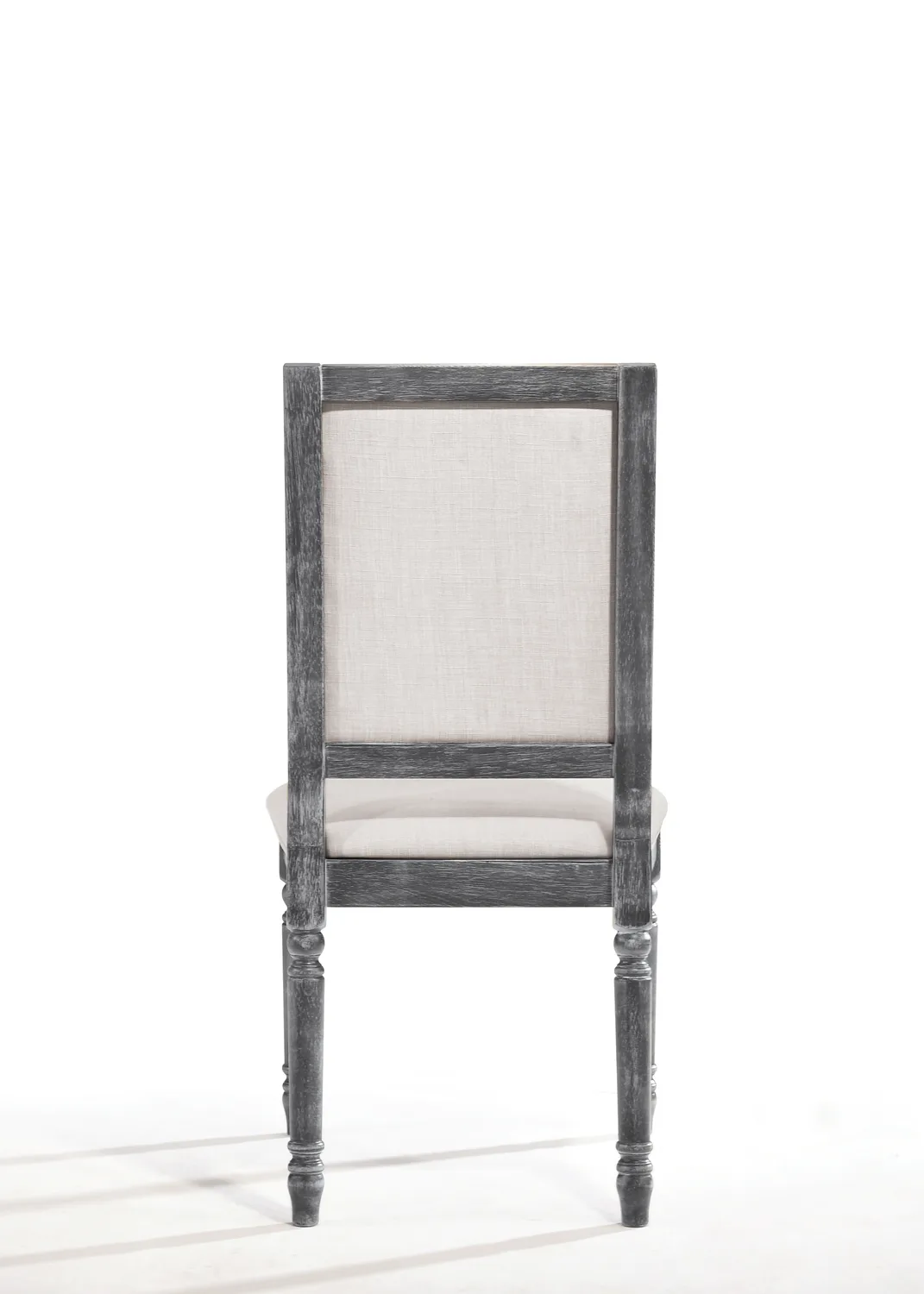 Leventis Side Chair (Set - 2) in Cream Linen & Weathered Gray 66182 — view 4