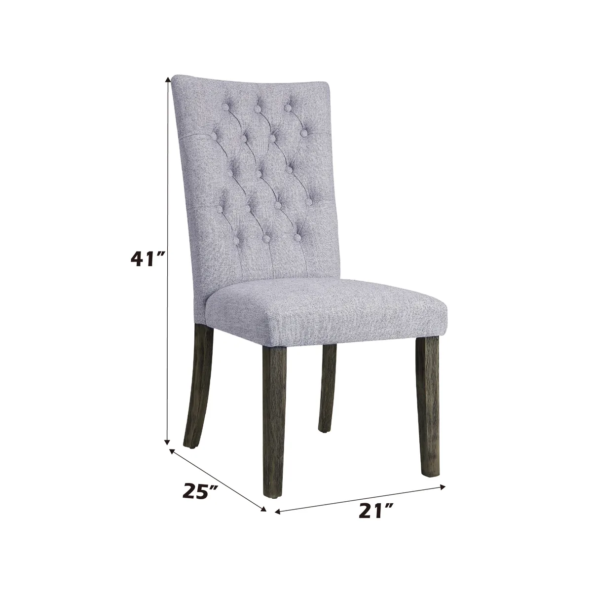 Merel Side Chair (Set - 2) in Gray Fabric & Gray Oak 70168 — view 4