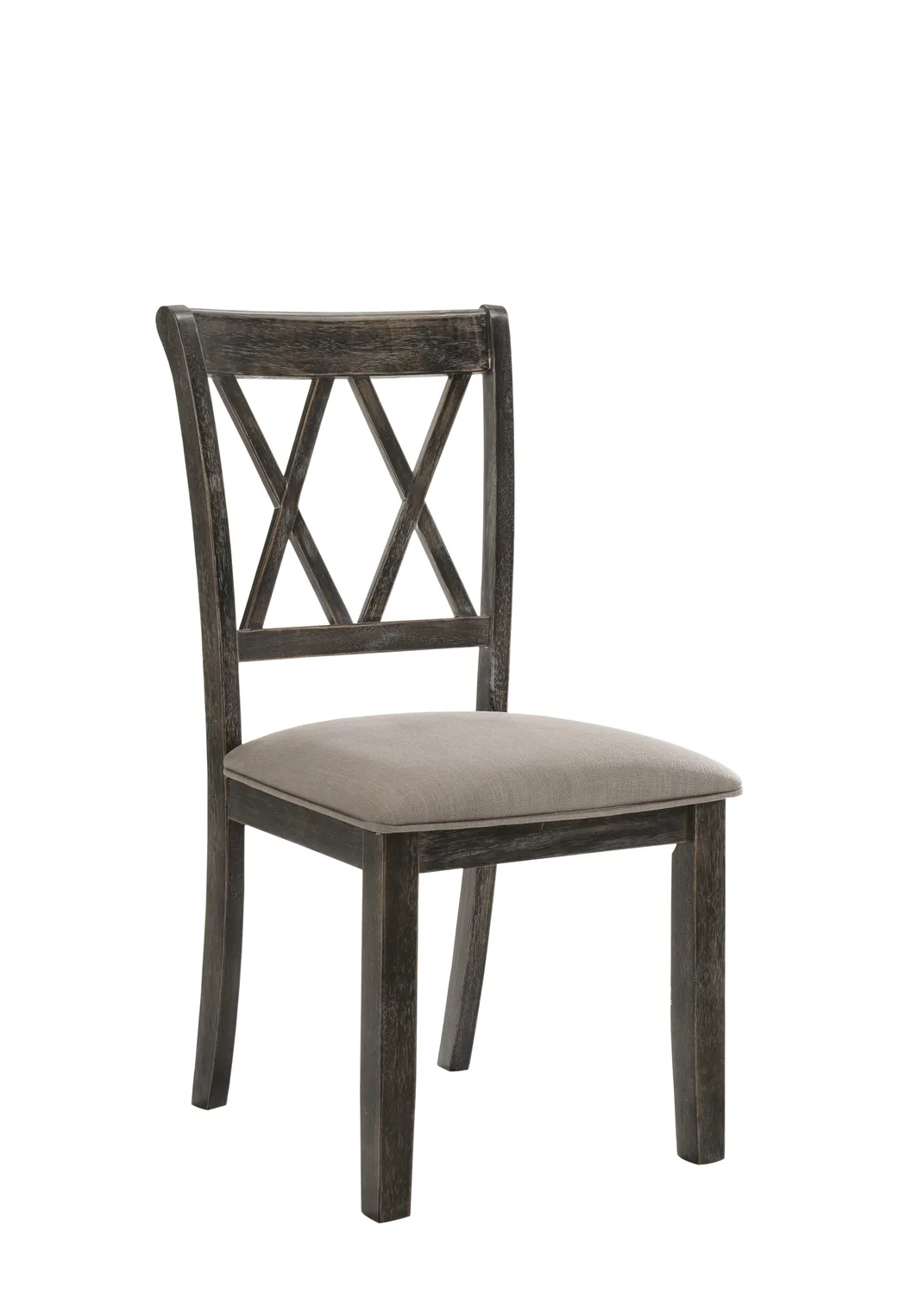 Claudia II Side Chair (Set - 2) in Fabric & Weathered Gray 71882 — view 1