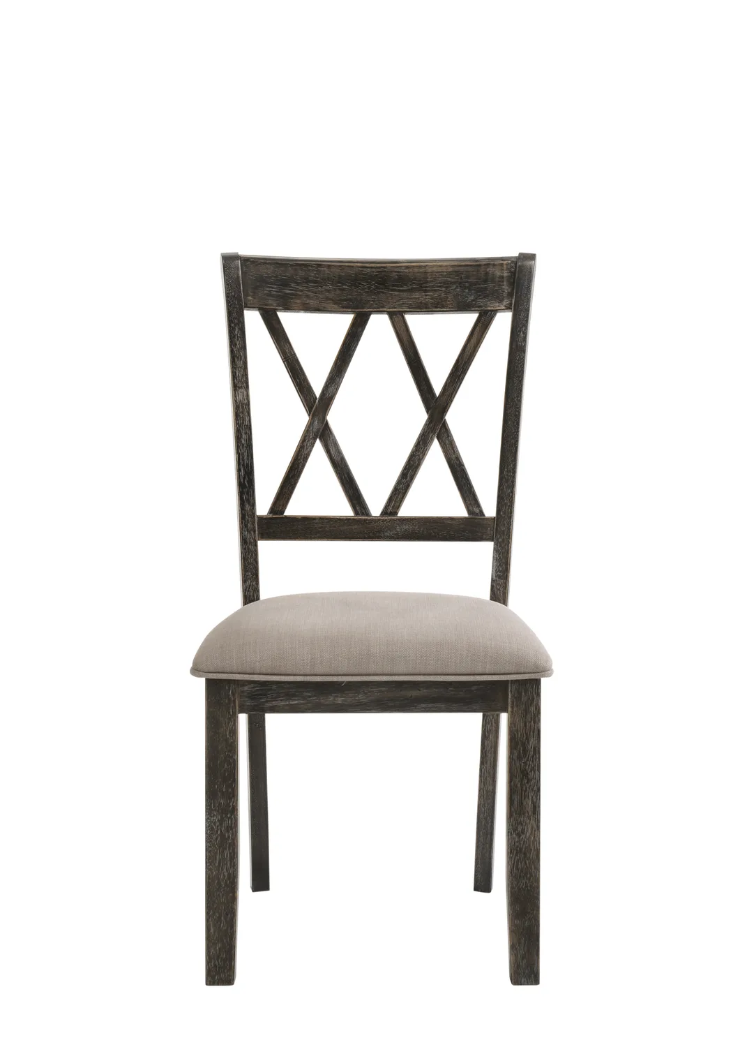 Claudia II Side Chair (Set - 2) in Fabric & Weathered Gray 71882 — view 3