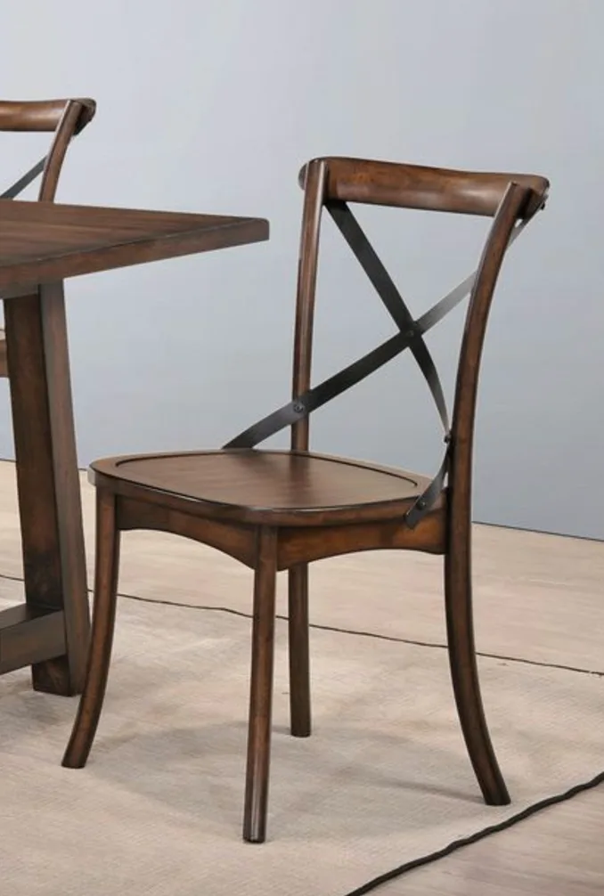 Kaelyn Side Chair (Set - 2) in Dark Oak & Black 73032 — view 1