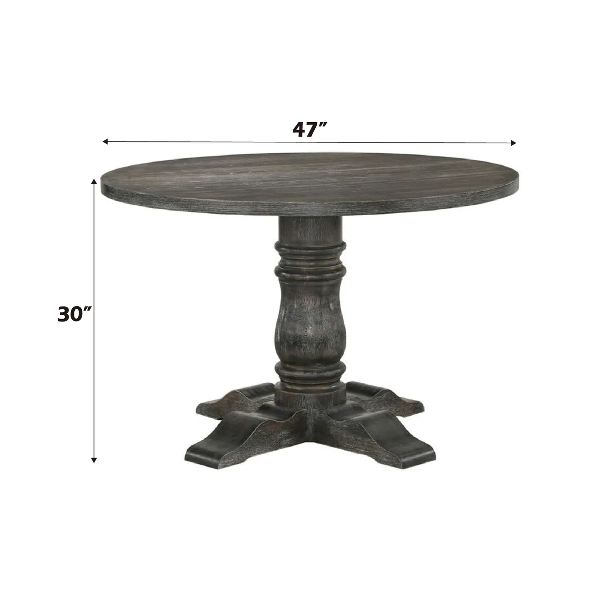 Leventis Dining Table in Weathered Gray 74640 — view 2