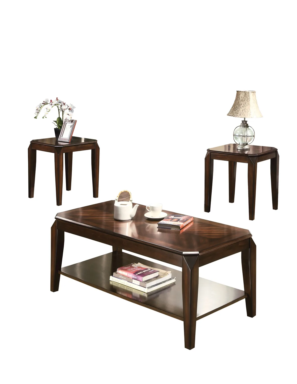 Docila Coffee/End Table Set (3Pc Pk) in Walnut 80655 — view 2