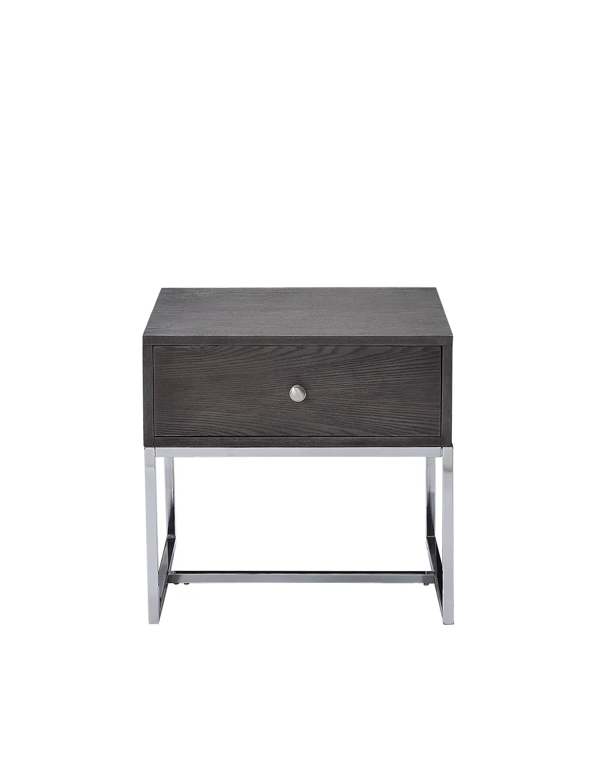 Iban End Table in Gray Oak & Chrome 81172 — view 3