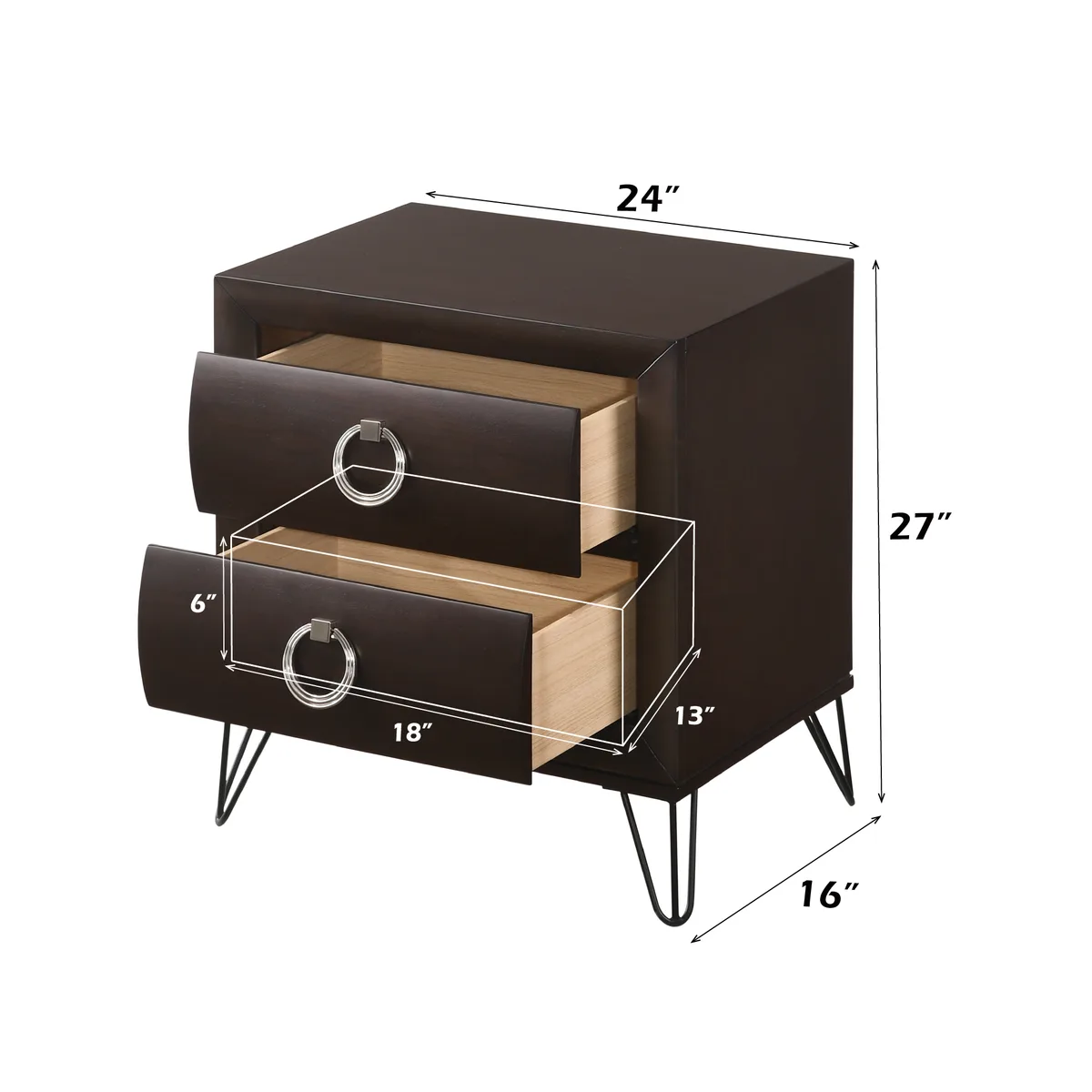 Tablita Nightstand, Dark Merlot 27463 — view 4