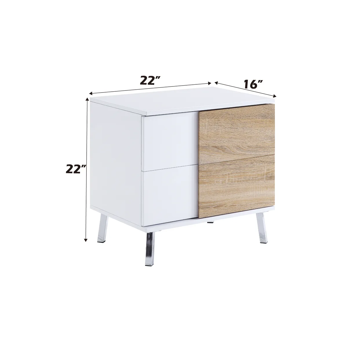 Verux End Table, White High Gloss 84932 — view 3