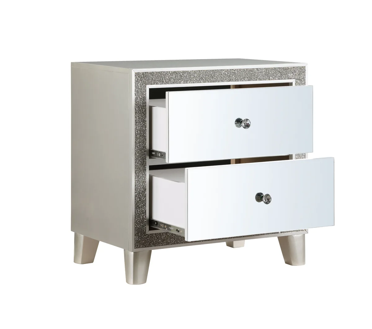 Sliverfluff Nightstand, Mirrored & Champagne Finish — view 4