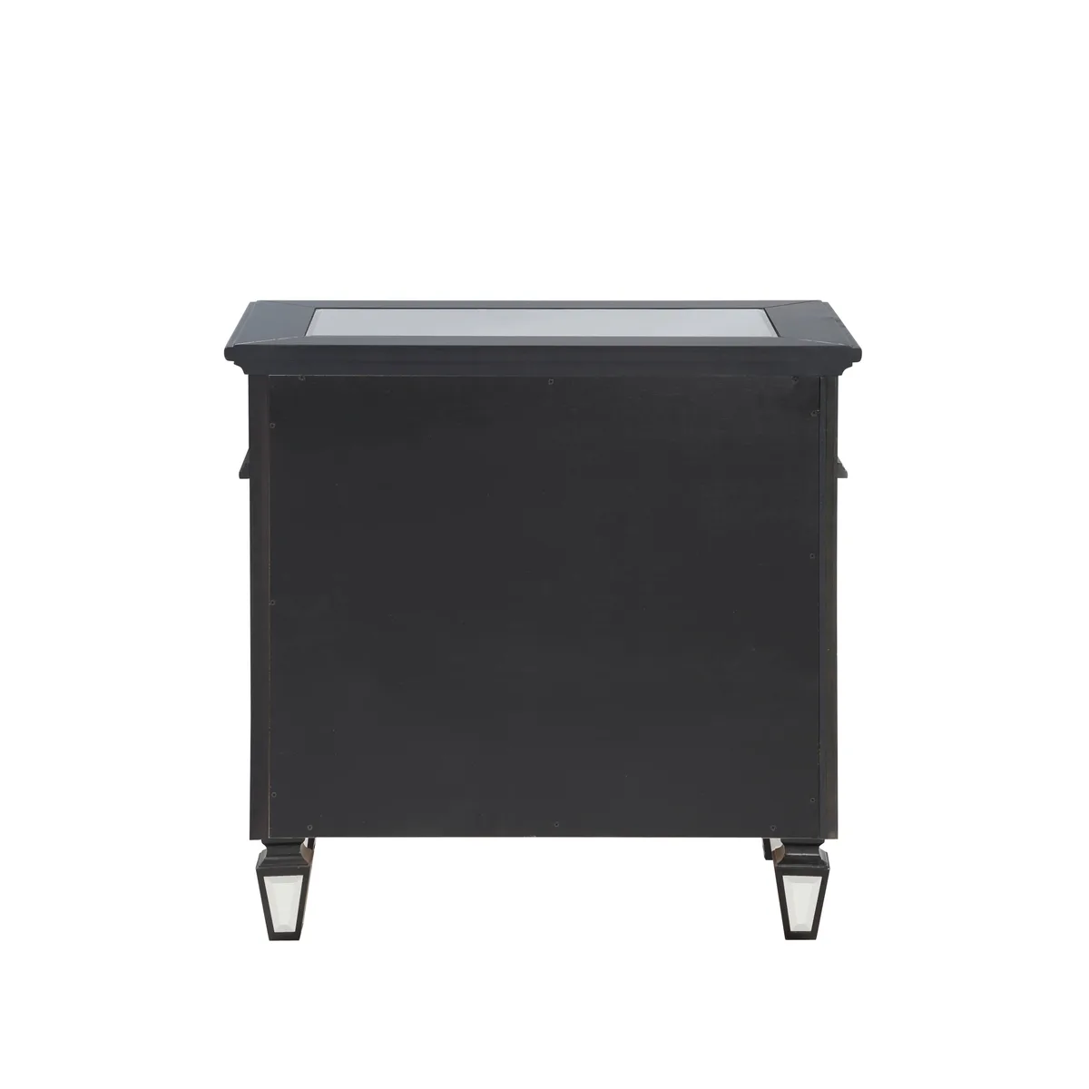 Varian II Nightstand in Black Velvet & Sliver Finish — view 2
